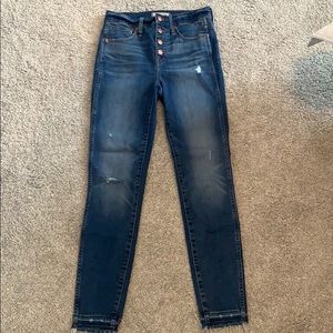 Madewell High Rise button-up Skinny Jeans